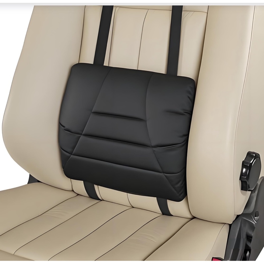 Lumbar Pillow ‘Car Home Office Driving Gaming Long-Sitting’ w/Adjustable Strap